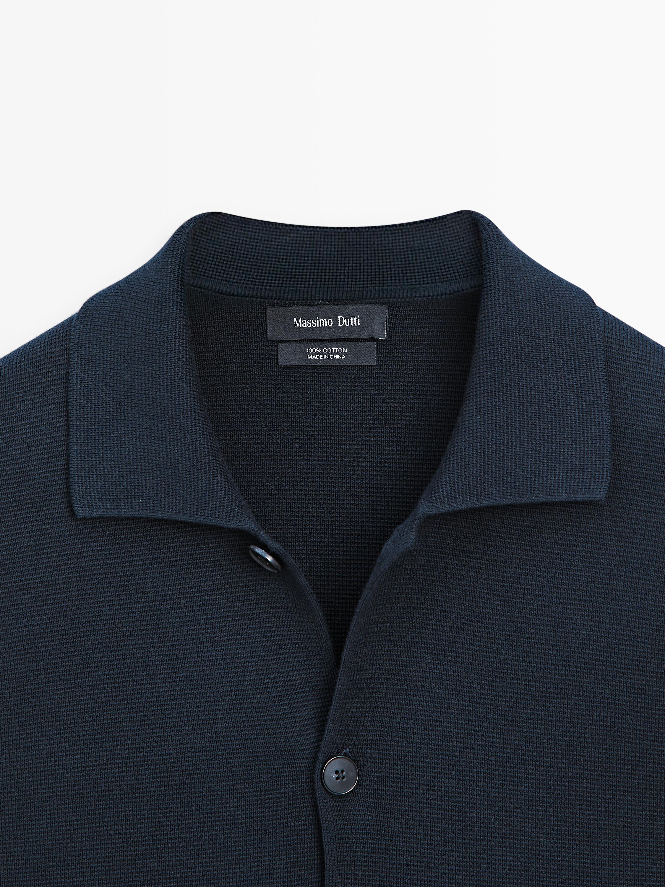 Cardigan à col polo 100 % coton